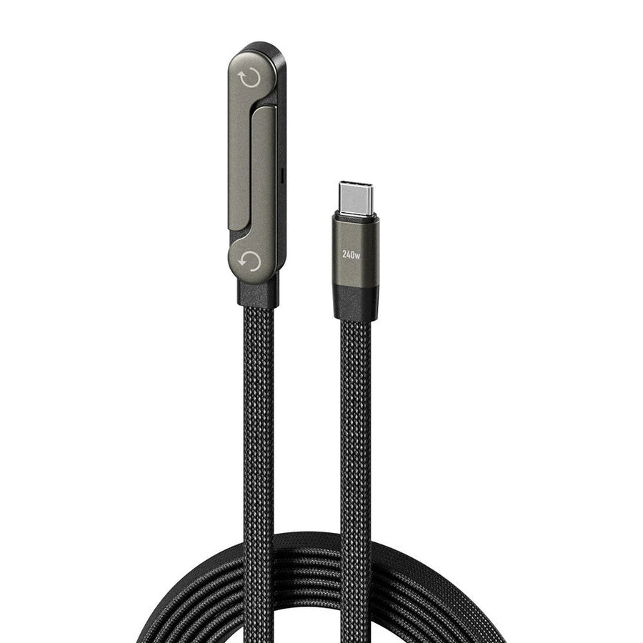 240W Type-C to Type C Cable Elbow Fast Charging Data Cable Foldable Stand Phone Holder for Iphone 17/16/15 for Samsung Charger